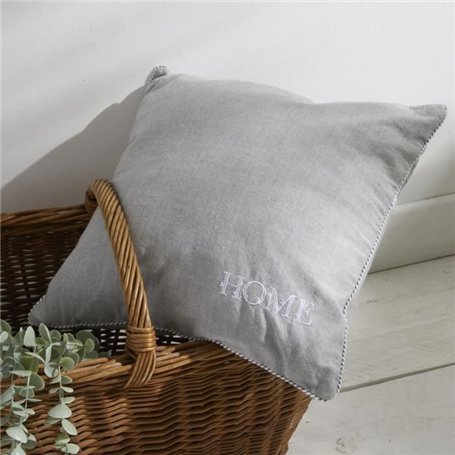 Coussin - TODAY - CHARME - Chambray x Petite broderie Capucine - 40 x 40 cm