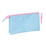 Trousse Fourre-Tout Triple BlackFit8 Smile Rose Bleu clair 22 x 12 x 3 cm