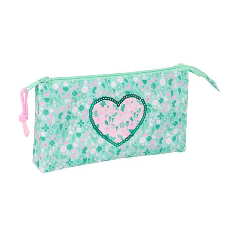 Trousse Fourre-Tout Triple Safta Cuore Menthe 22 x 12 x 3 cm