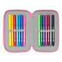 Pochette à crayons triple Gabby's Dollhouse Confetti Rose Turquoise 12,5 x 19,5 x 5,5 cm 37 Pièces