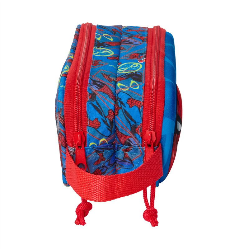 Image secondaire de Trousse Fourre-Tout Double Spider-Man Rouge Blue marine 21 x 8 x 6 cm 3D