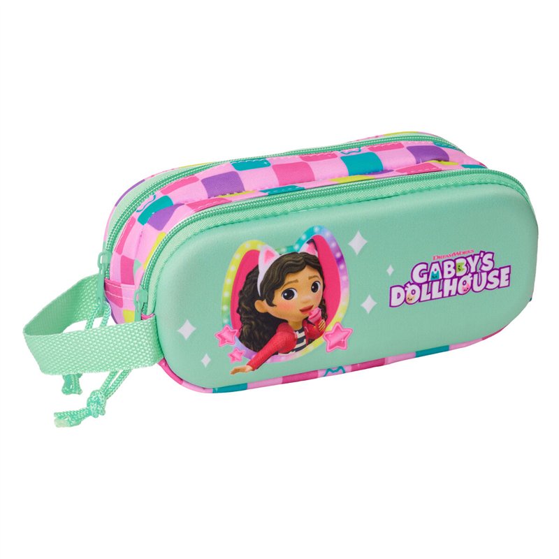 Trousse Fourre-Tout Double Gabby's Dollhouse Multicouleur 21 x 8 x 6 cm 3D