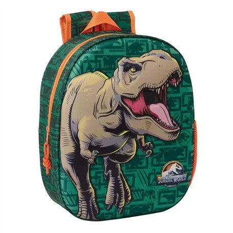 Sac à dos enfant Jurassic World Vert foncé 27 x 33 x 10 cm 3D