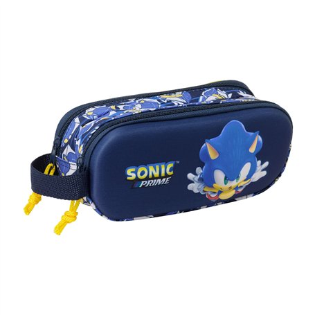 Trousse Fourre-Tout Double Sonic City Bleu 21 x 8 x 6 cm 3D
