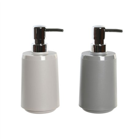 Distributeur de Savon DKD Home Decor Beige Gris Crème polystyrène 8 x 8 x 18 cm (2 Unités)