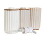Ensemble de Bain DKD Home Decor Blanc Beige Bambou polystyrène 16 x 9 x 18 cm 3 Pièces (2 Unités)