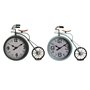 Horloge de table DKD Home Decor Bleu Vert Bicyclette Vintage (2 Unités)