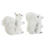 Décorations de Noël DKD Home Decor Blanc Écureuil 22 x 11 x 22 cm (2 Unités)