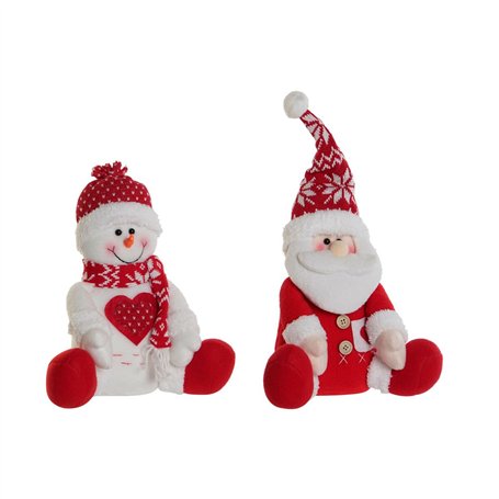Décorations de Noël DKD Home Decor Blanc Rouge 24 x 14 x 30
