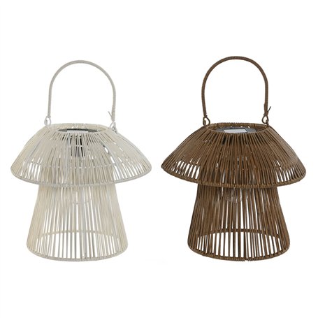 Lampe solaire Home ESPRIT Blanc Marron 31 x 31 x 30 cm (2 Unités)