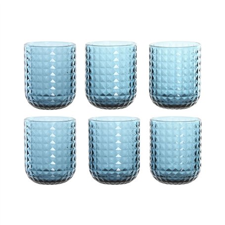Set de Verres Home ESPRIT Bleu Verre 275 ml (6 Unités)