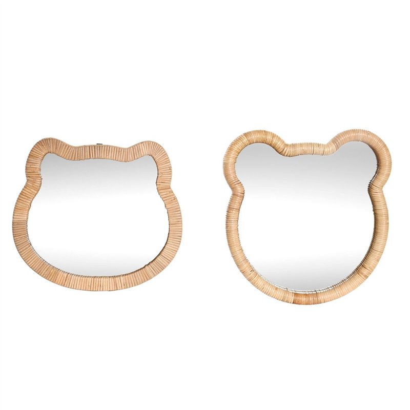 Miroir mural Home ESPRIT Naturel 40 x 3 x 42 cm 40 x 3 x 43 cm (2 Unités)