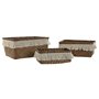 Set de basket Home ESPRIT Blanc Naturel Fibre naturelle Boho Usé (3 Pièces)