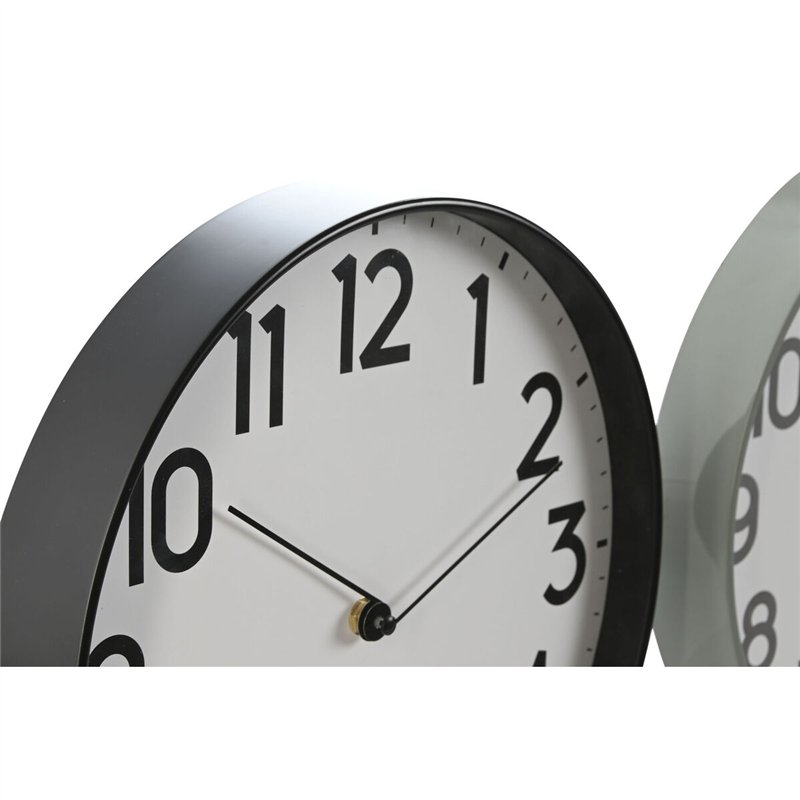 Image secondaire de Horloge Murale Home ESPRIT Noir Gris PVC 30 x 4 x 30 cm (2 Unités)