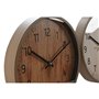 Horloge Murale Home ESPRIT Marron Naturel PVC Bois 30 x 4 x 30 cm (2 Unités)