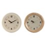 Horloge Murale Home ESPRIT Beige Naturel Bois 30 x 5 x 30 cm (2 Unités)