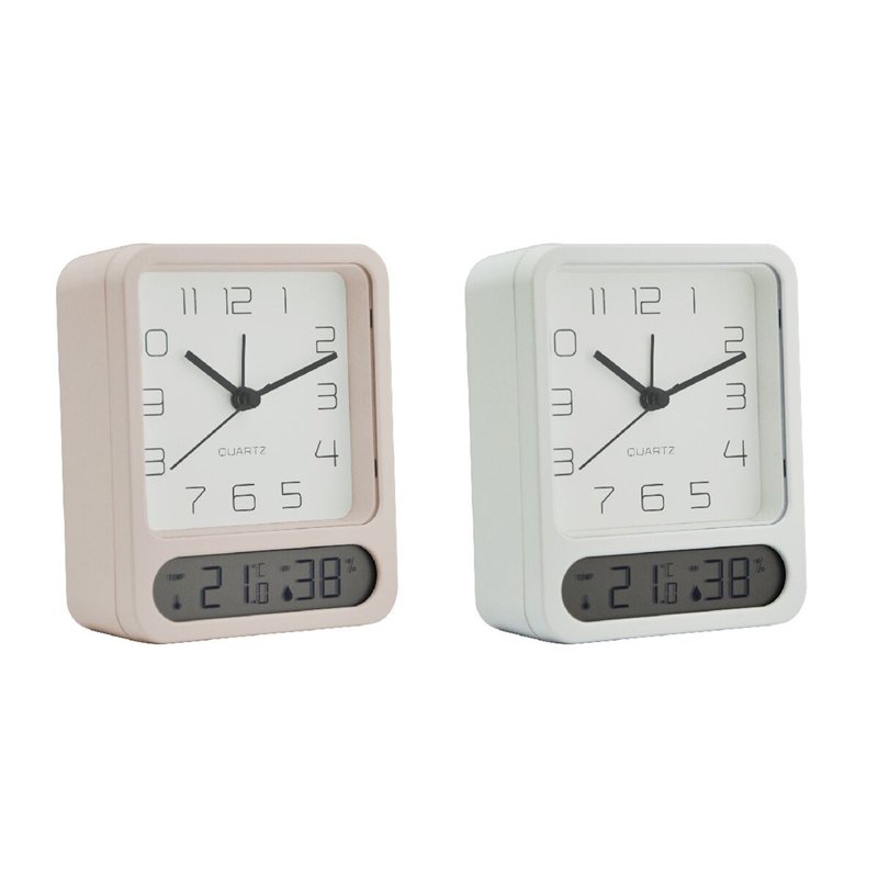 Horloge de table Home ESPRIT Blanc (2 Unités)