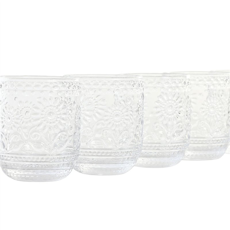 Image secondaire de Set de Verres Home ESPRIT Transparent Verre Avec relief 360 ml (6 Unités)