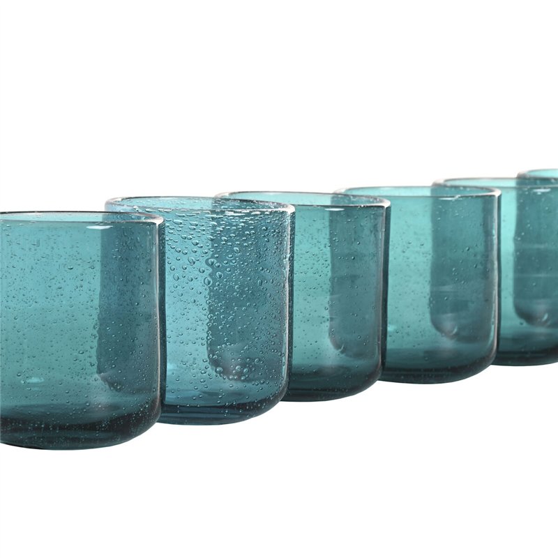 Image secondaire de Set de Verres Home ESPRIT Turquoise Verre 320 ml (6 Unités)