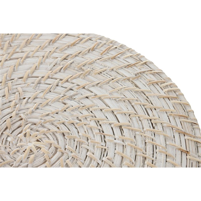 Image secondaire de Dessous de plat Home ESPRIT Blanc Naturel Bambou Rotin 34 x 34 x 1,5 cm