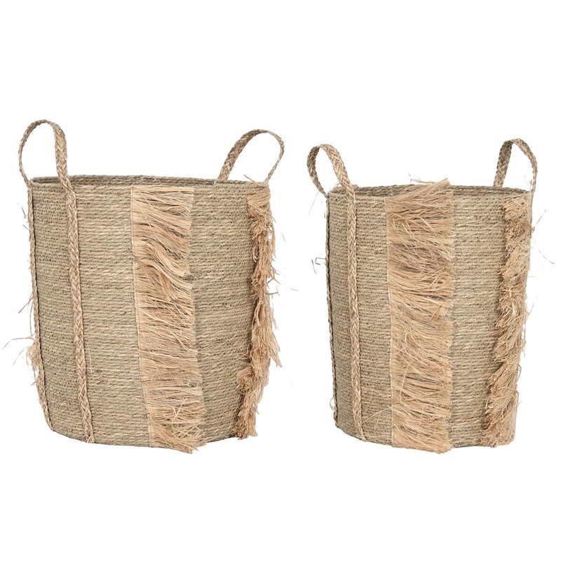 Set de basket Home ESPRIT Naturel Herbier marin Tropical (2 Pièces)
