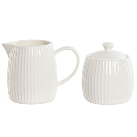 Laitière et sucrier Home ESPRIT Blanc Porcelaine 250 ml 12 x 7