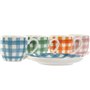 Jeu de 6 tasses avec plat Home ESPRIT Bleu Blanc Vert Orange Rose Porcelaine 90 ml