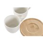 Jeu de 6 tasses avec plat Home ESPRIT Blanc Naturel Bambou Porcelaine 220 ml