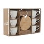 Jeu de 6 tasses avec plat Home ESPRIT Blanc Naturel Bambou Porcelaine 220 ml