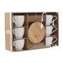 Jeu de 6 tasses avec plat Home ESPRIT Blanc Naturel Bambou Porcelaine 220 ml