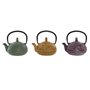 Théière Home ESPRIT Jaune Vert Lila Acier inoxydable Fer 300 ml (3 Unités)