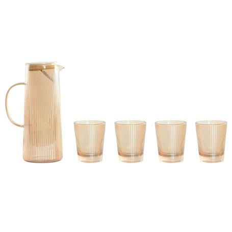 Ensemble de verres avec bouteille Home ESPRIT Ambre Verre Borosilicaté 1