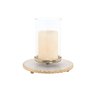 Bougeoir Home ESPRIT Blanc Doré Verre Marbre 25 x 25 x 27 cm