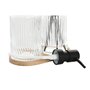 Ensemble de Bain Home ESPRIT Noir Transparent Bambou Verre Moderne 3 Pièces