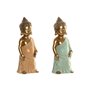 Figurine Décorative Home ESPRIT Vert Rose Buda Oriental 10 x 8 x 24 cm (2 Unités)