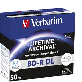 1x5 Verbatim M-Disc BD-R Blu-Ray 50GB 6X Speed