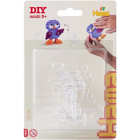 Hama - 4902 - Loisirs Créatifs –connecteurs pour Perles à Repasser 3D- Taille Midi – plaques Blanches – dès 5 Ans