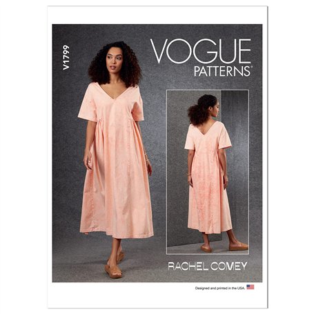 Vogue Patterns V1799Y Robe Y pour femme (XS-S-M)