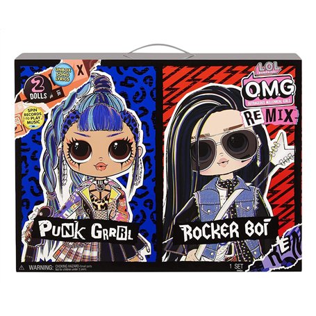 L.O.L. Surprise OMG Remix Rocker Boi et Punk Grrrl Poupée avec accessoires