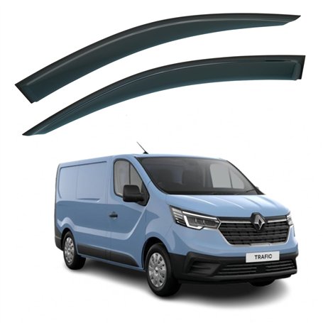 AirFlux Lot de 2 déflecteurs d'air adhésifs compatibles avec Renault TRAFIC 2014 à 2024