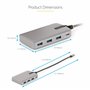 StarTech.com Hub USB-C à 4 Ports avec Sortie Vidéo USB-C DP Alt Mode 4K 60Hz - 3X USB-A, 1x USB Type-C, 100W Power Delivery Pass
