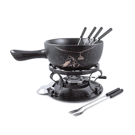 Swissmar Gruyere Service à fondue 9 pièces en céramique Noir