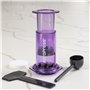 AeroPress Cafetière Clear Violette – Méthode 3 en 1 combinant cafetière à piston et espresso – Café corsé sans amertume – Petite
