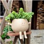 Moonyan Pot De Jardinière À Visage Pivotant - Cache Pot en Visage | Pots Plants Succulentes Suspendus | Pots Fleurs en Forme Vis
