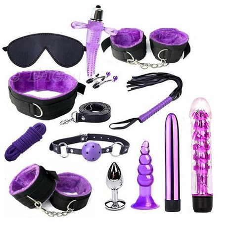 Kits de Bondage 13 Pièces SM Set Adultes Toy Parfait pour Les Débutants Menottes SM avec Masque pour Les Yeux et Sex Toys Erotiq
