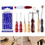 Cuir à coudre outils kit de réparation de 14 pièces à coudre à la main Craft DIY Kit