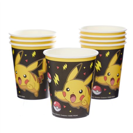 amscan Pokémon 9917106-66 Lot de 8 gobelets en carton pour fête d'anniversaire d'enfant