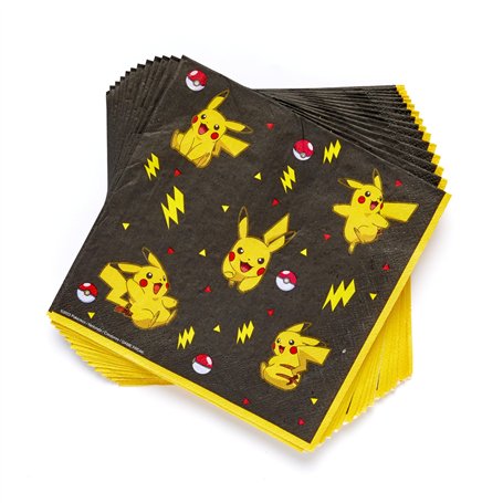 Amscan Pokémon 9917107 Lot de 16 serviettes de table pour fête d'anniversaire d'enfant