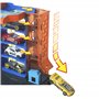 Hot Wheels - Coffret Garage City Downtown - avec 1 Voiture Espace pour 4 Véhicules - Compatible Circuits et Kits City - Cadeau d