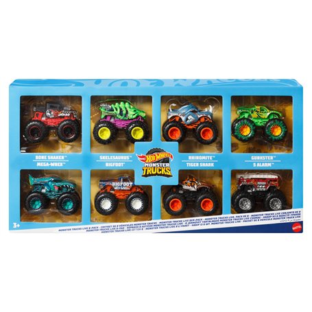 Hot Wheels Coffret de 8 véhicules Monster Trucks Live en métal à l’échelle 1/64 avec Les Personnages et héros préférés des Fans